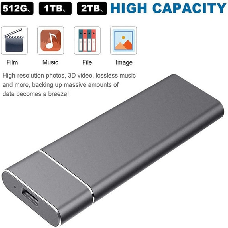 USB 3.1 2TB 4TB 8TB High Speed Solid State Mobile External SSD Hard Drive Disk