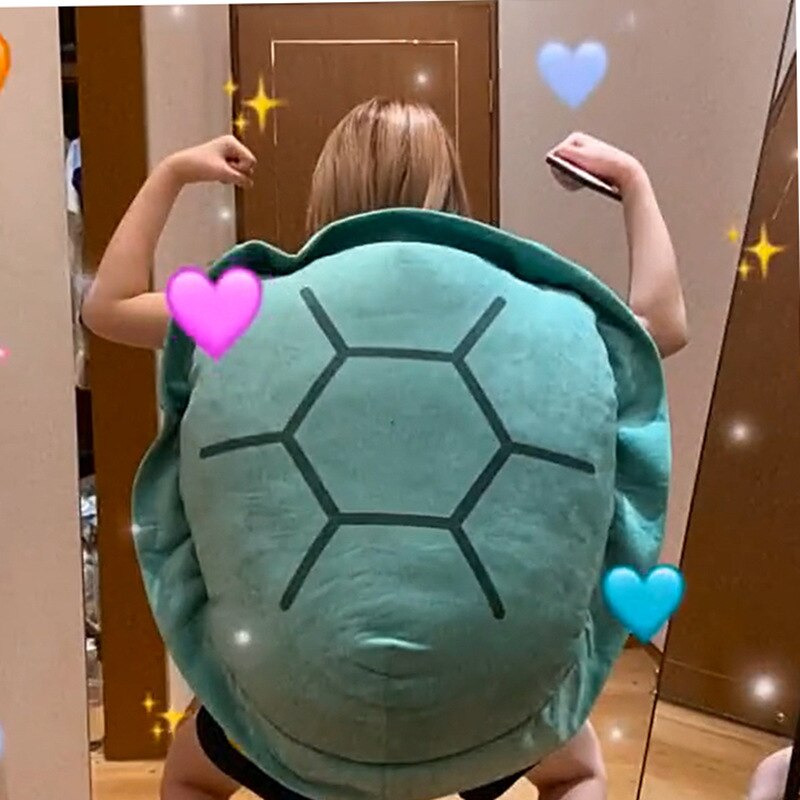 100CM Funny Big Turtle Shell Plush Toy Adult Can Wear Sleeping Bag Stuffed Soft Pillow for kids